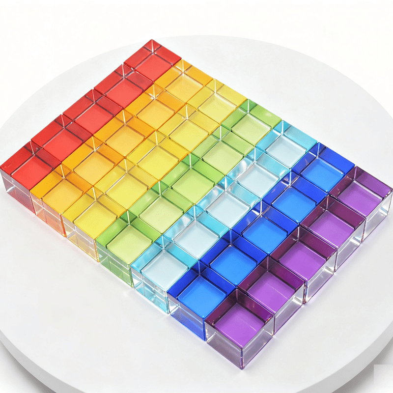 亚克力彩虹色积木块