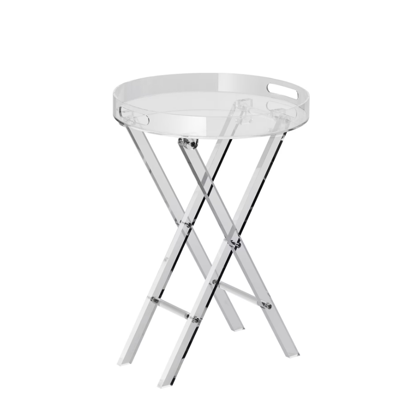 亚克力折叠托盘桌，适用于客厅、卧室